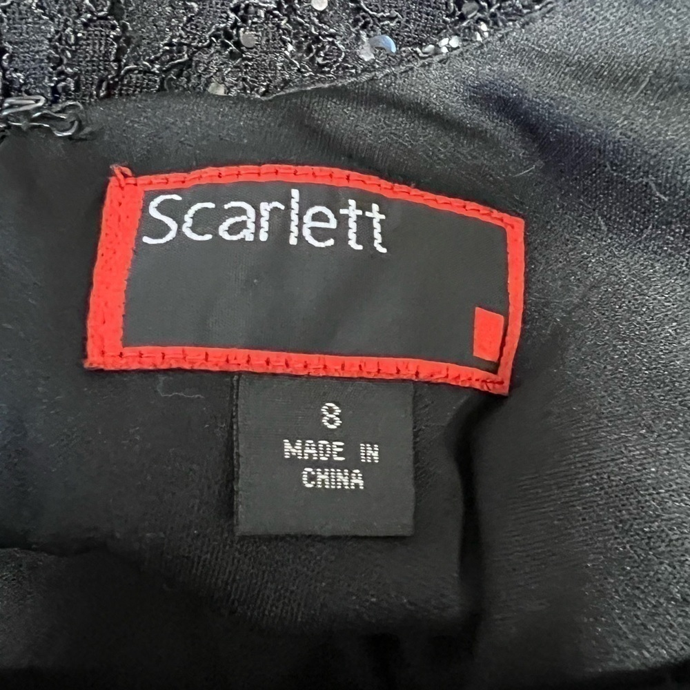 Scarlett Women’s Black Mini Lace & Sequins Cocktail Dress Size 8 NWOT - Picture 9 of 10